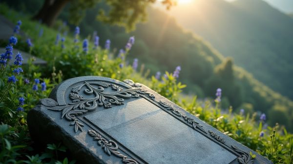 Une pierre tombale en blue mountain pour honorer un défunt